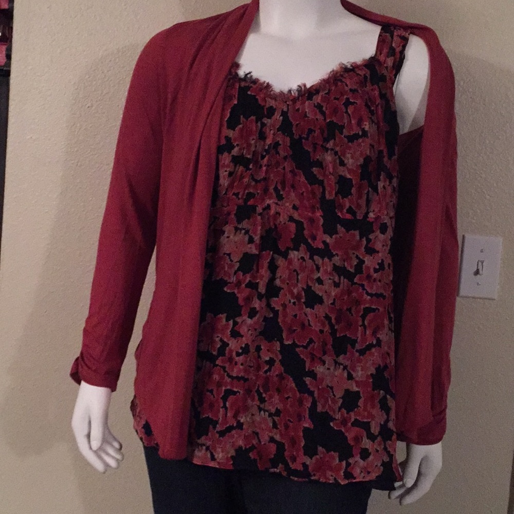 Floral print tank top with bonus jacket
